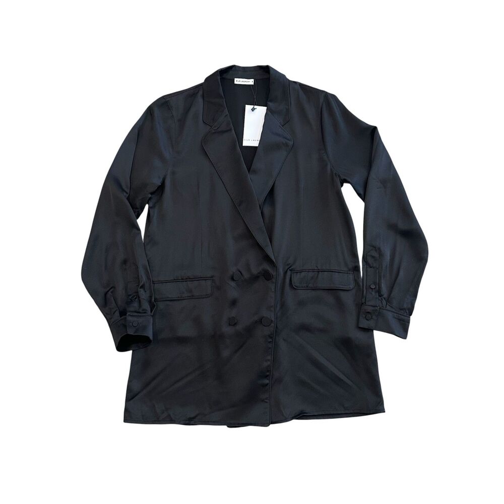 Silk Laundry Relaxed Blazer in Black Size S